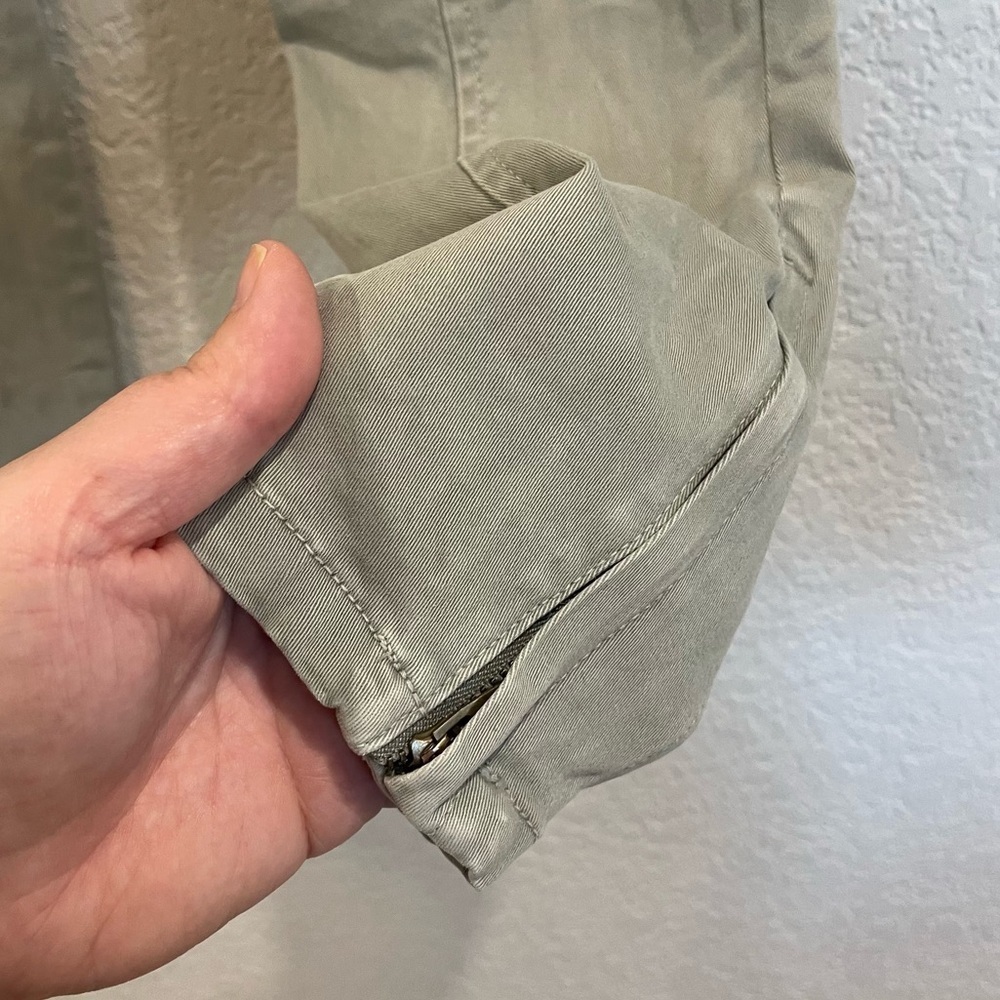 By Anthropologie Jefferson Moto Cargo Pants in a Light Green - Picture 7 of 9